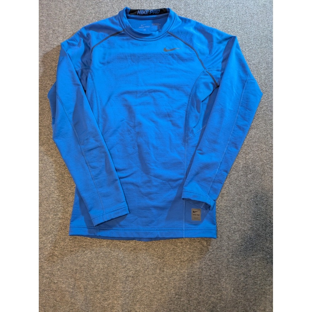 Nike Pullover Mens Pro Dri-Fit Long Sleeve Size Medium Blue